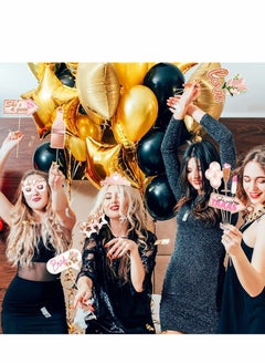 KASTWAVE Rose Gold Wedding Hen Party Photo Booth Props, 21 Pcs Bridal Shower Props Kit, Bachelorette Decorations  - Image 5