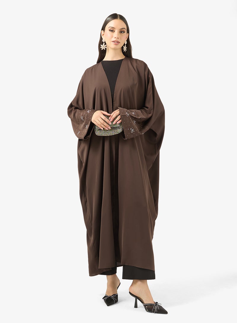 Khizana Abaya With Embroidered Sleeve - Image 4