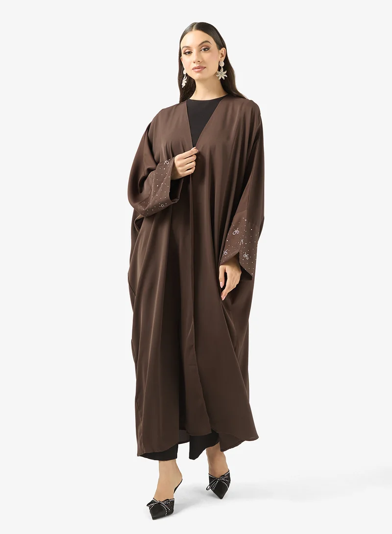 Abaya With Embroidered Sleeve