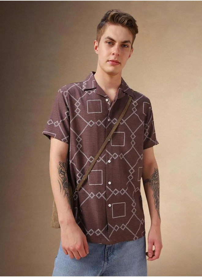 Dennis Lingo Abstract Print Casual Shirt for Men by Styli