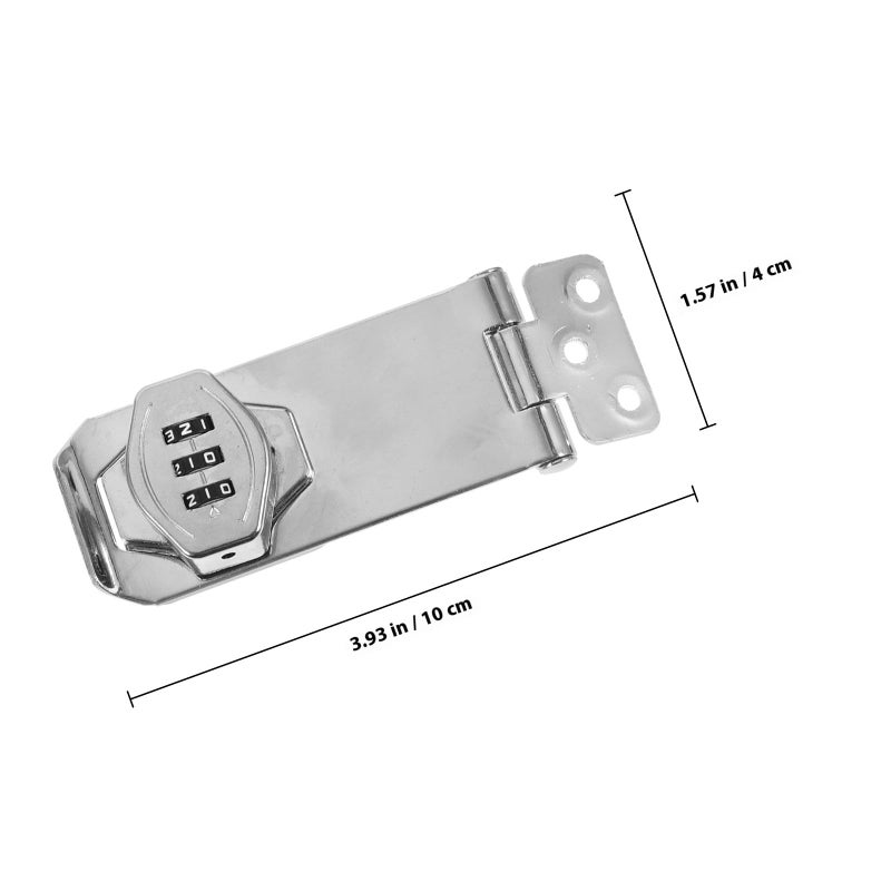 Mechanical Combination Cabinet Lock 4 Inch Three Hole Base Bright Silver Anti Theft Password Drawer Lock - Image 3