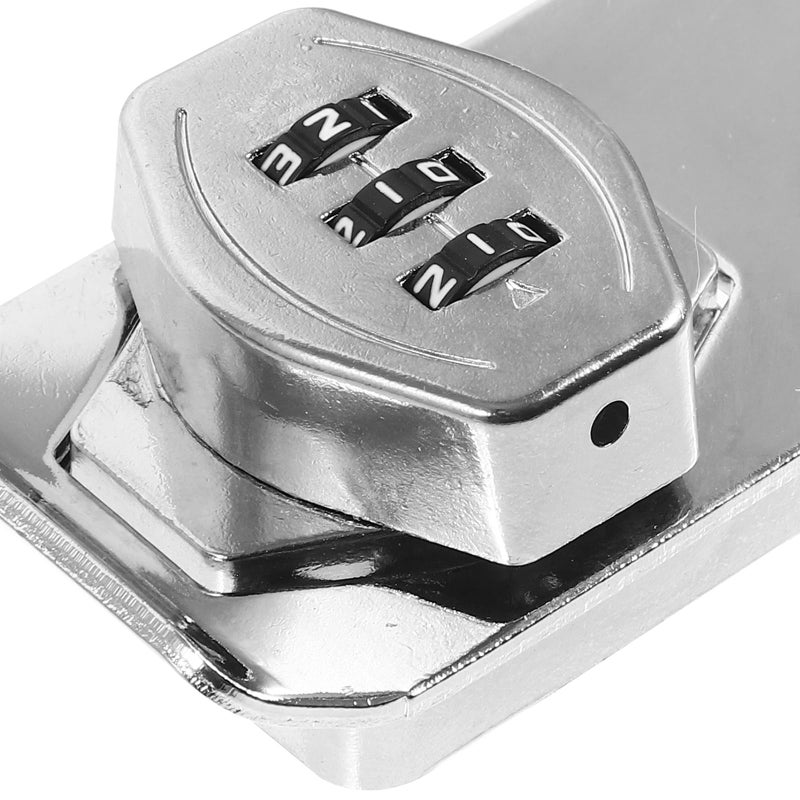 Mechanical Combination Cabinet Lock 4 Inch Three Hole Base Bright Silver Anti Theft Password Drawer Lock - Image 4