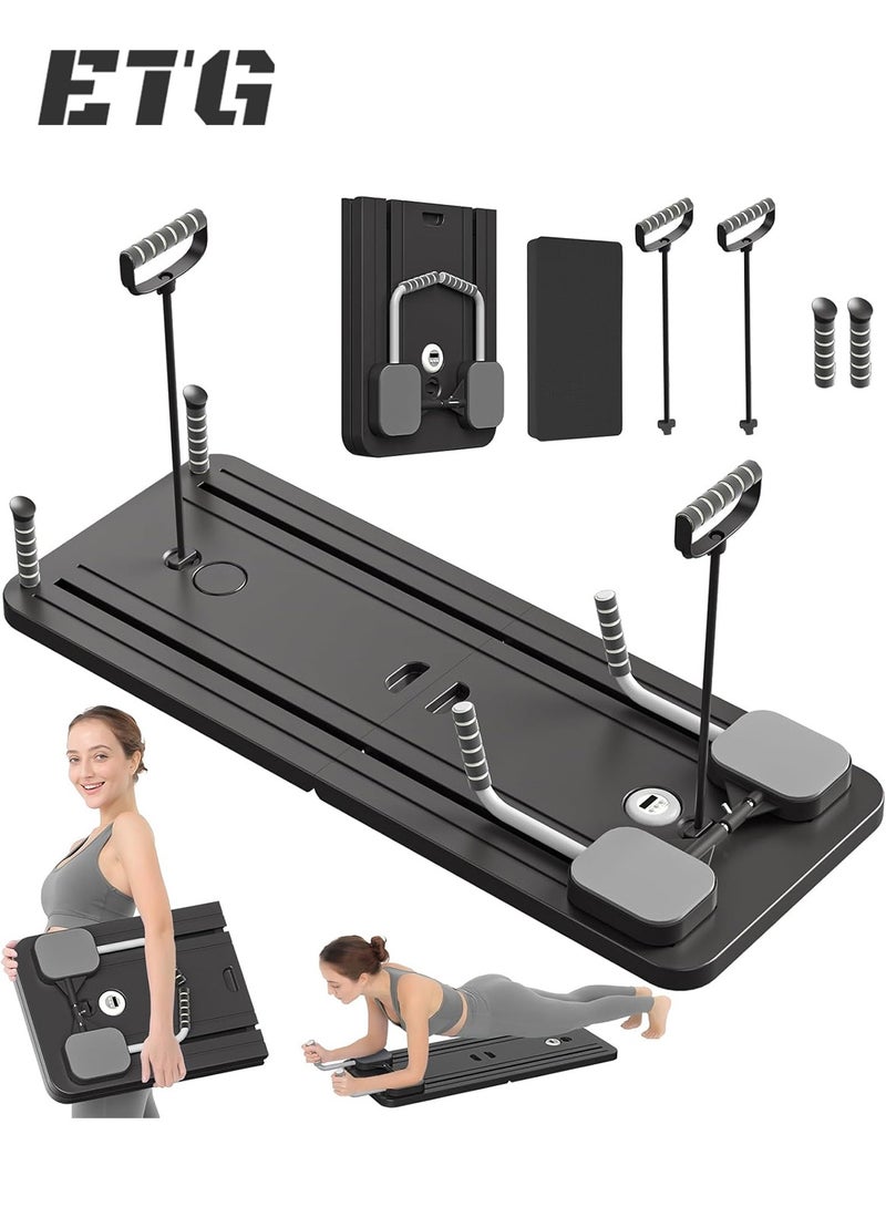 ETG Pilates Board - 2024 Pilates Reformer Set, Multi-Purpose Foldable Pilates Reformer Board for Home, 5 in 1 Pilates Sliding Board - Image 1