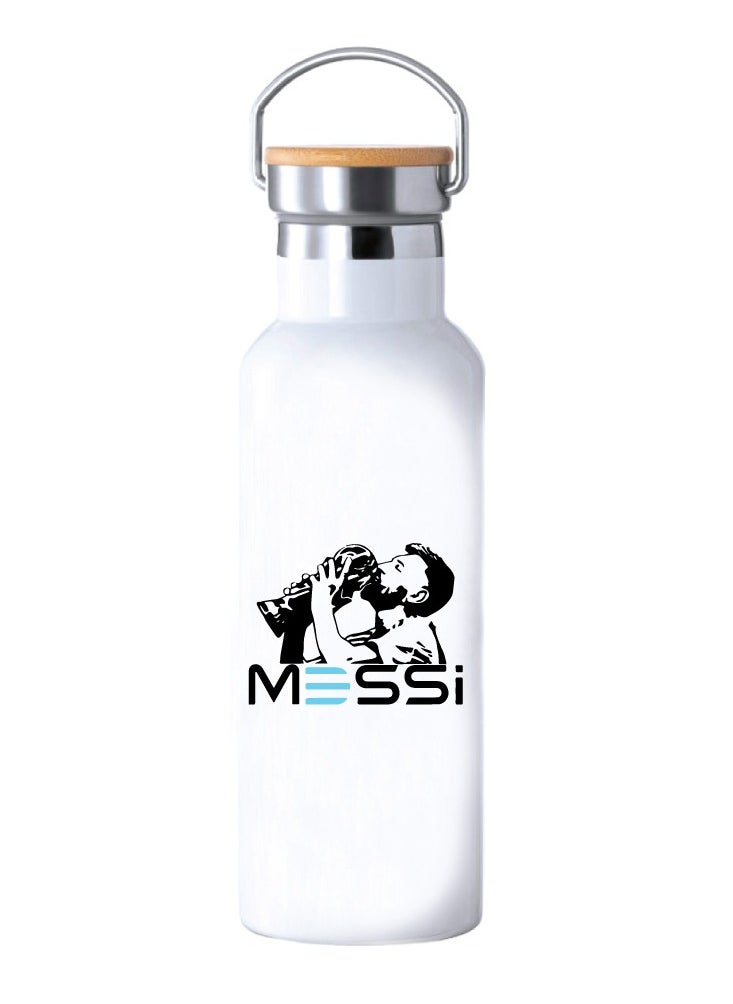 Generic - Football Super Hero Messi Water Flask Bottle - Gift for Sports Fans and Athletes - Stainless Steel Bamboo Cap Flask Bottle 600ml - Ideal for Sports Enthusiasts - Image 1