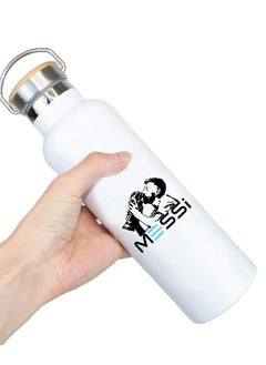 Generic Football Super Hero Messi Water Flask Bottle - Gift for Sports Fans and Athletes - Stainless Steel Bamboo Cap Flask Bottle 600ml - Ideal for Sports Enthusiasts  - Image 4