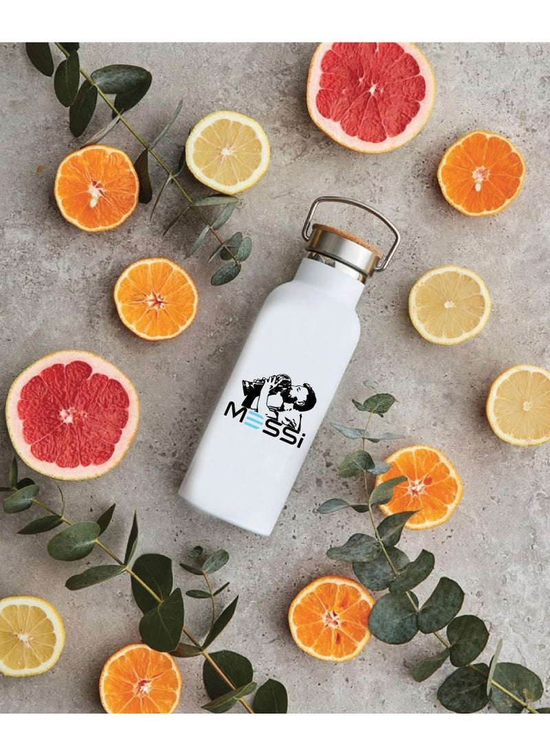 Generic - Football Super Hero Messi Water Flask Bottle - Gift for Sports Fans and Athletes - Stainless Steel Bamboo Cap Flask Bottle 600ml - Ideal for Sports Enthusiasts - Image 1