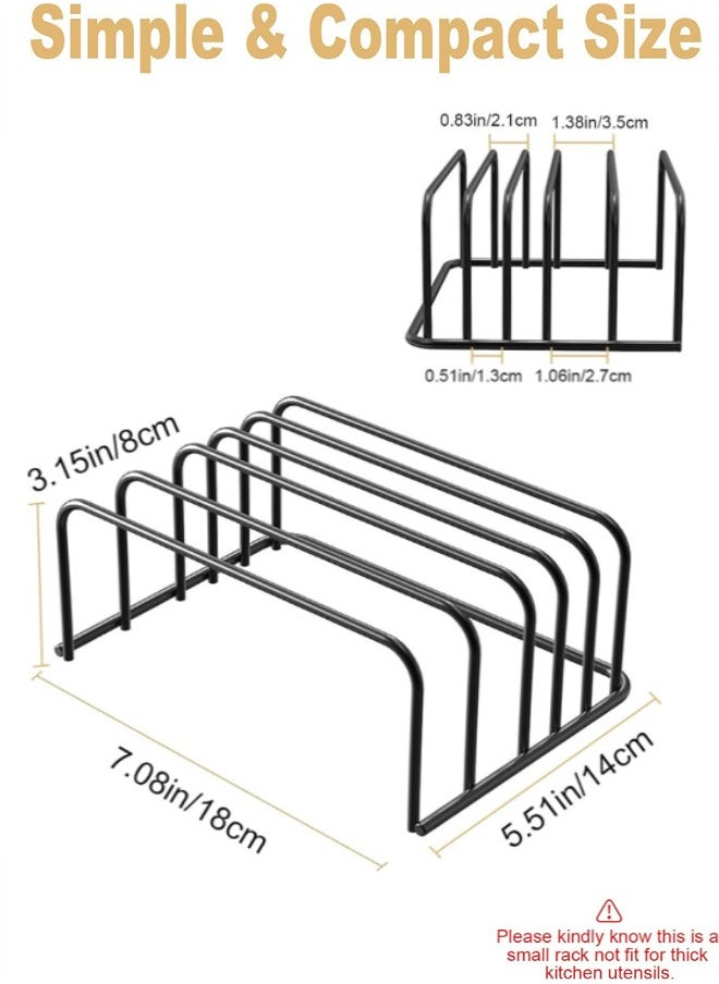 Generic 2Pack Cutting Board Organizer, Divided Holder with 5 Slots for Skillets Baking Tray and Chopping Board Rack, Kitchen Cabinet Countertop Bakeware Organizer(Black)  - Image 2