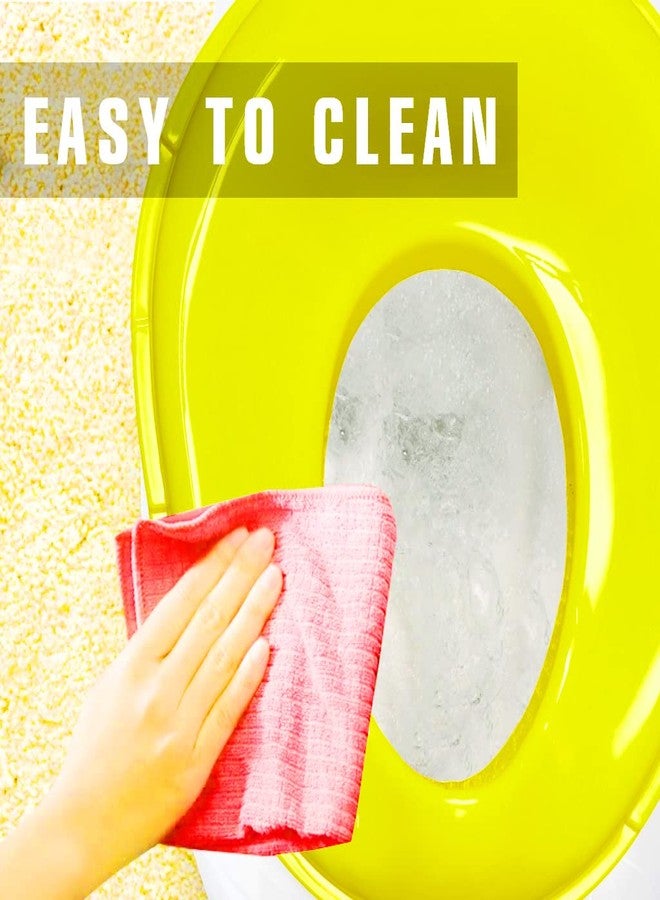 TECHHARK Baby Potty Training Toilet Seat for Boys And Girls Kids, Non-Slip with Splash Guard, Fits Round & Oval Toilets, Free Includes Storage Hook (Yellow)(Plastic) - Image 4