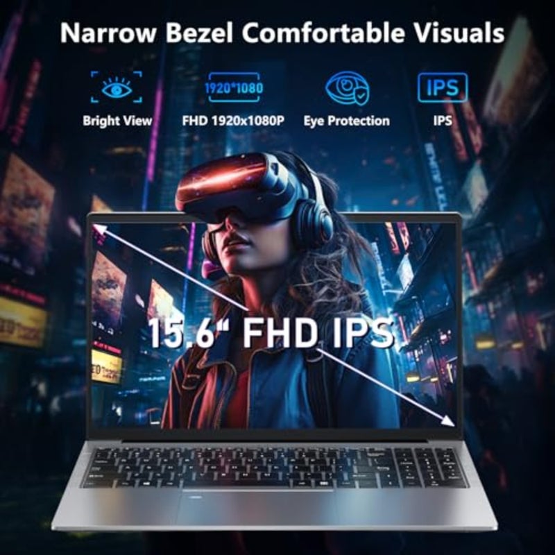 كمبيوتر محمول للألعاب، كمبيوتر محمول Window 11 Pro، كمبيوتر محمول 15.6 بوصة لاب توب 2026، ذاكرة وصول عشوائي 16 جيجابايت 1 تيرابايت SSD، معالج 8C/16T يصل إلى 4.9 جيجا هرتز، رسومات UHD، شاشة FHD 1920*1080، WiFi 6، BT5.2، لوحة مفاتيح بإضاءة خلفية - Image 5