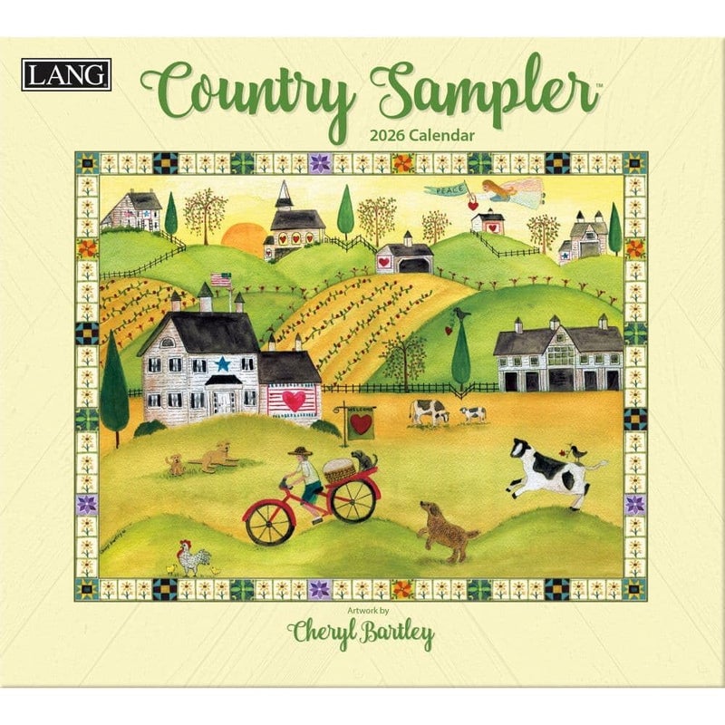 Lang, Country Sampler 2026 Wall Calendar by Cheryl Bartley, 13.4'' X 12'', 12-Month Calendar with Stapled Binding - Image 1