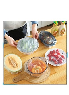 Reko 200 Pcs Fresh Keeping Bags, Elasticated Food Covers Cling Film Bag Plastic Food Covers Disposable Food Covers Plastic Wrap for Fruit Vegetables Food  - Image 5