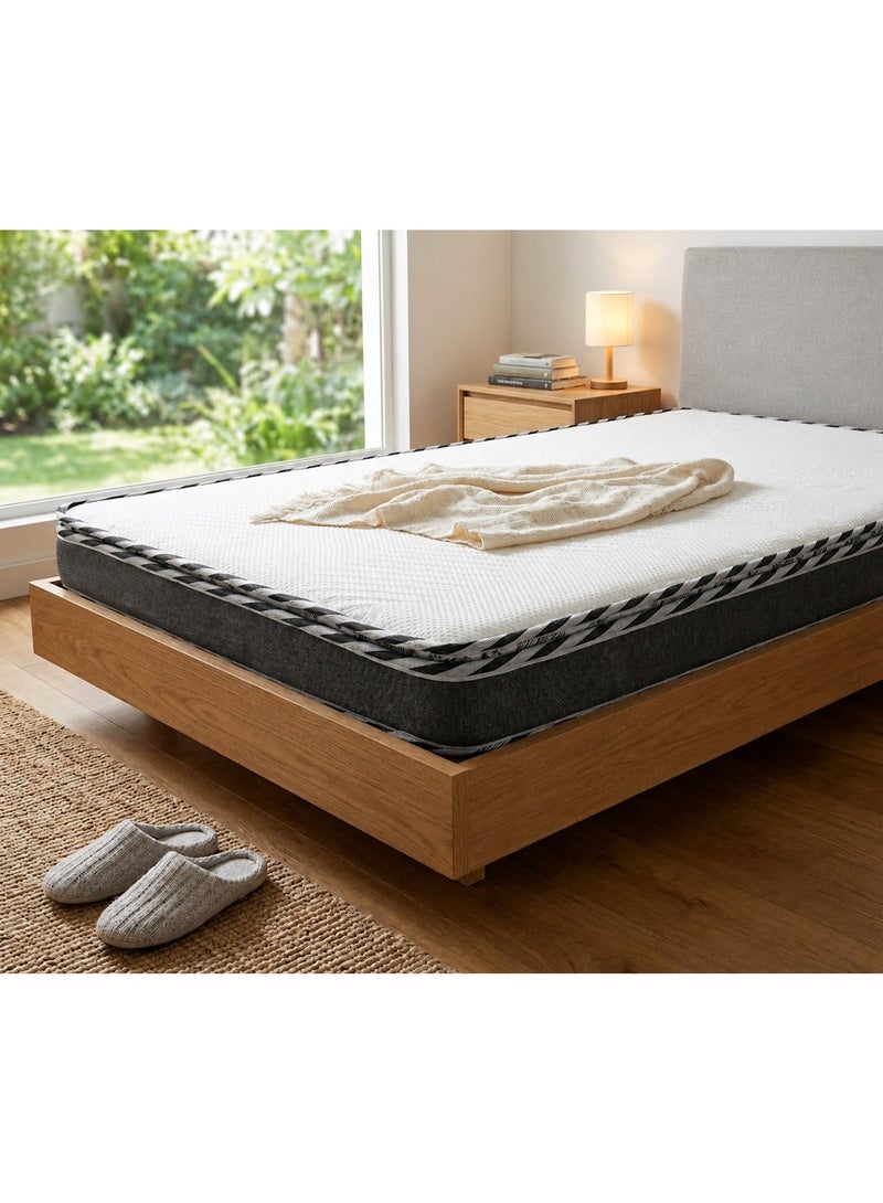 SMART HOME Double-layer foam mattress for a single bed (single person) – with a soft microfiber top layer – Comfortable for sleeping and hosting – 190x90x15 cm – Elegant design – Lightweight and easy to  store – Suitable for children and adults - Image 2