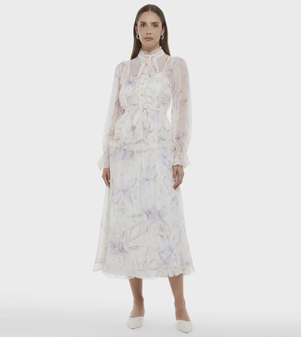 بي سي بي جي BCBG ALL OVER PRITED DRESS