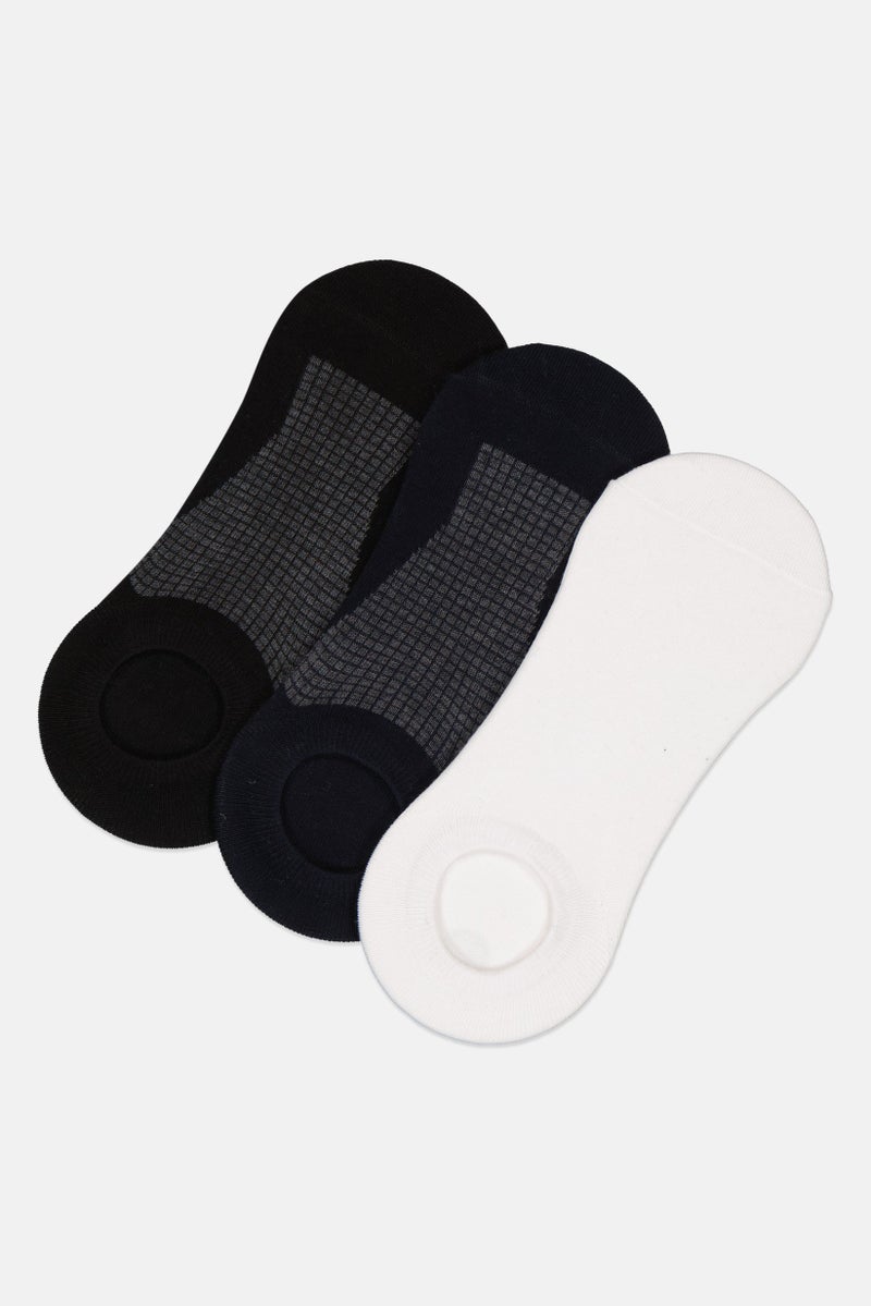 Rocawear Men 3 Pairs Plain Invisible Socks, Multicolor - Image 1