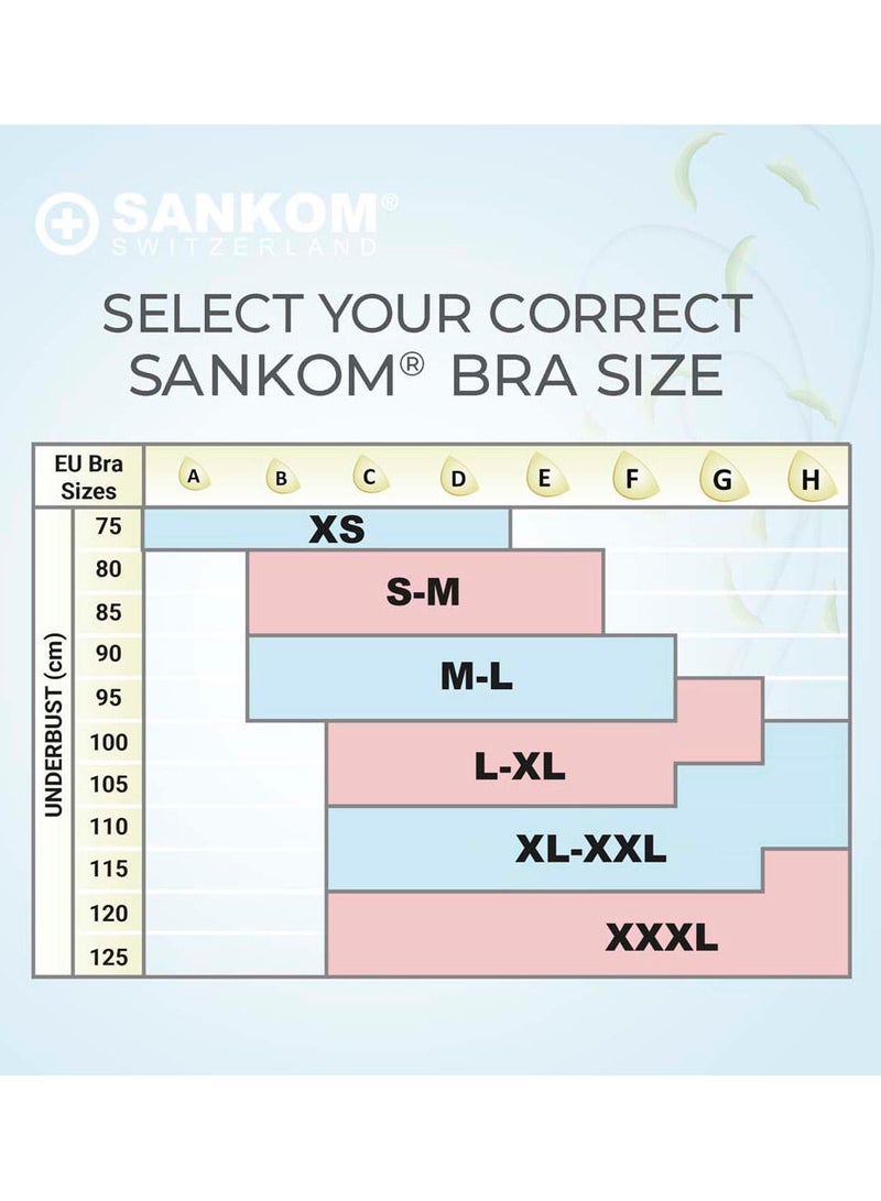 Sankom - Patent Cooling Effect Bra For Back Support, Beige S/M - Image 4