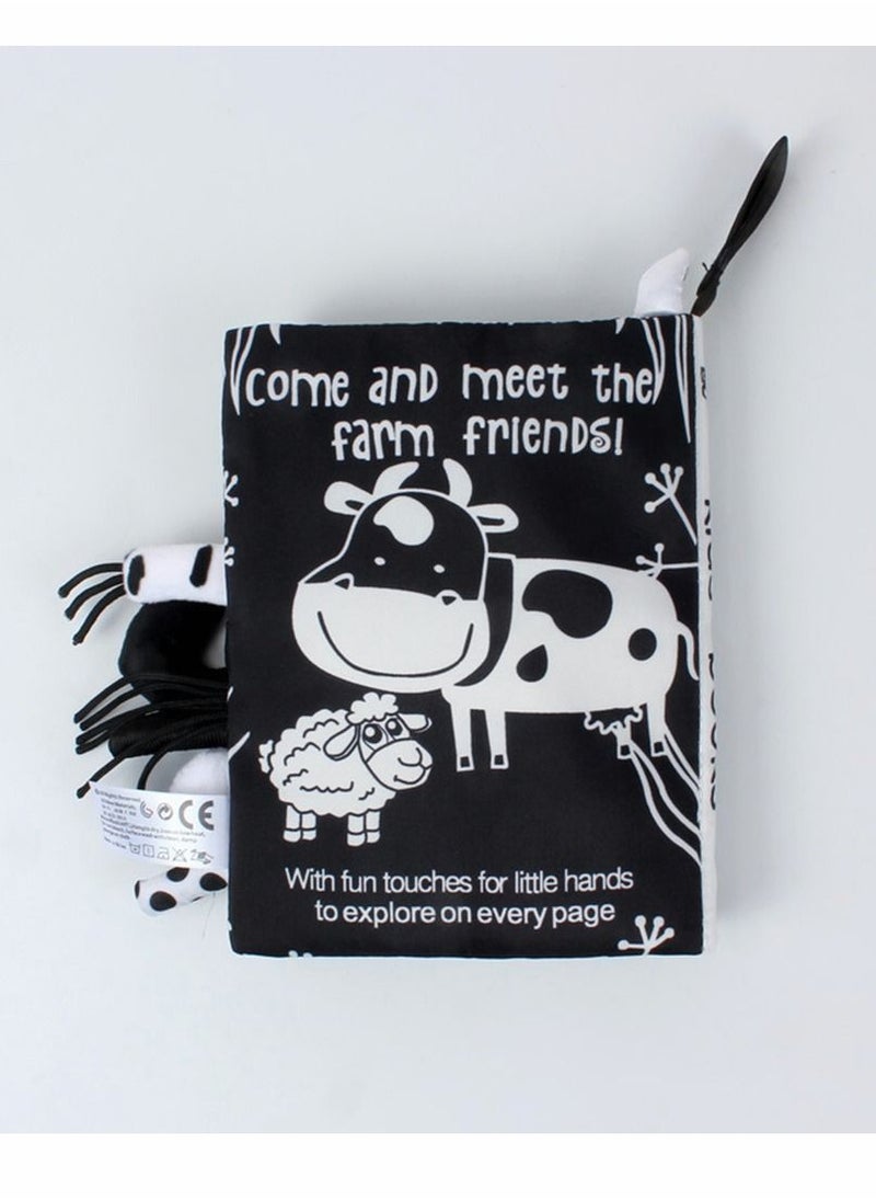 Y&D Baby Safety Nontoxic 3D Cloth Book Black and White Cow Farm Pattern Soft Early Education Identify Toys Gifts for 1 2 3 Years Old Toddlers Boys Girls Newborns  - Image 5