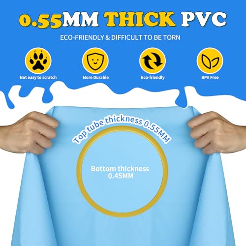 CACSPS 97 NonSlip Splash Pad for Kids and Dog Thicken Sprinkler Pool Summer Outdoor Water Toys Extra Large Backyard Wading Pool for Children Boys Girls or Pet Dog BlueYellow - Image 5