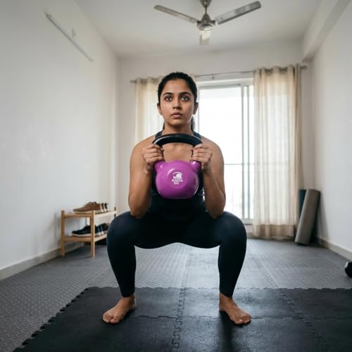 Kakss Vinyl half coating Kettle Bell for Gym & Workout (Proudly Made in India) (5Kg Violet) - Image 3