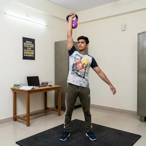 Kakss Vinyl half coating Kettle Bell for Gym & Workout (Proudly Made in India) (5Kg Violet) - Image 5