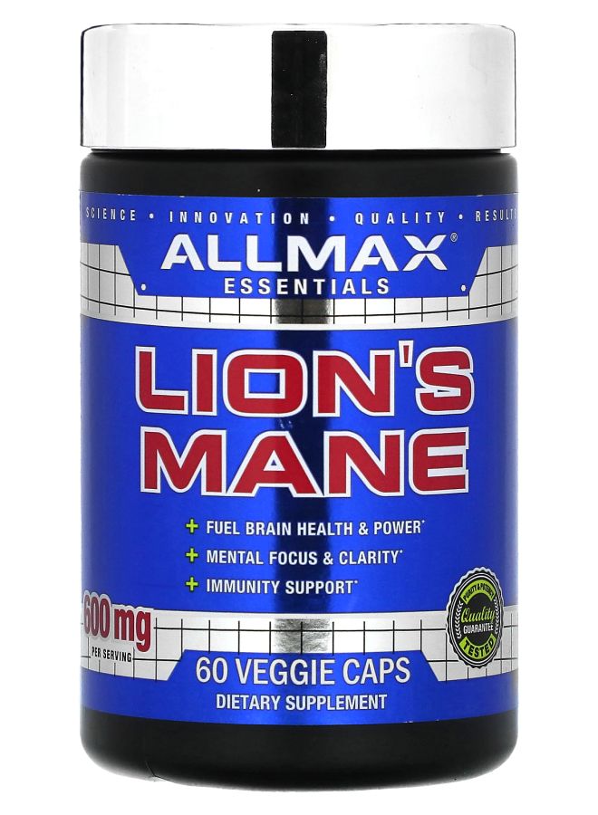 Allmax Essentials Lion's Mane 60 Veggie Caps (300 mg per Capsule) - Image 1