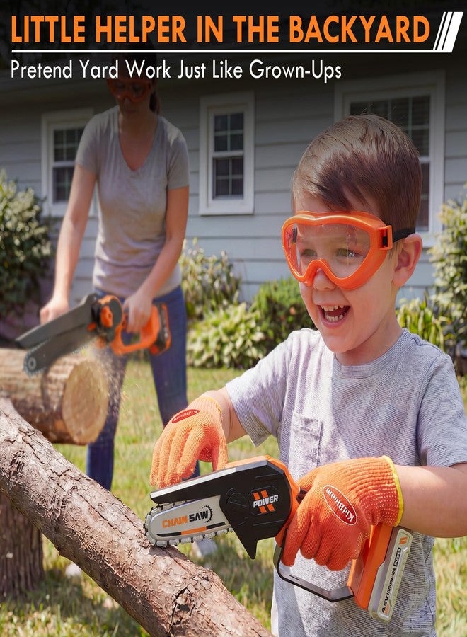 KidBloom منشار لعبة صغير للأطفال من كيدبلوم مع صوت، مجموعة أدوات للأطفال مع قفازات ونظارات واقية - Image 2