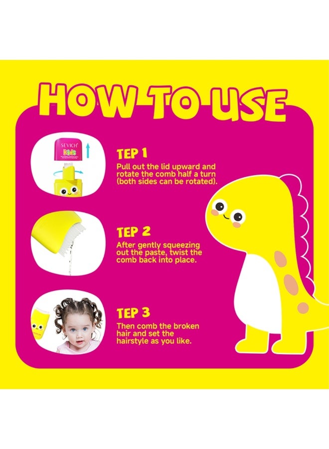 Sevich 80ml Kids Hair Styling Gel Children's Hair Wax Stick for Hair Edge Control Slick Hair Finishing Stick Gel with Comb Integration Designed for Kids Natural Ingredients Suitable for All Hair Styles - Image 5