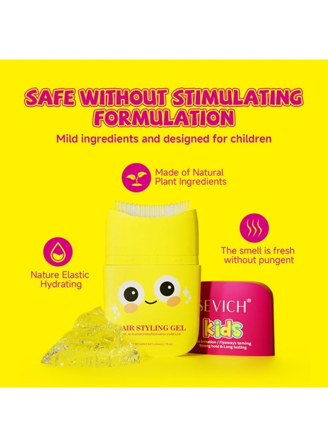 Sevich 80ml Kids Hair Styling Gel Children's Hair Wax Stick for Hair Edge Control Slick Hair Finishing Stick Gel with Comb Integration Designed for Kids Natural Ingredients Suitable for All Hair Styles - Image 3