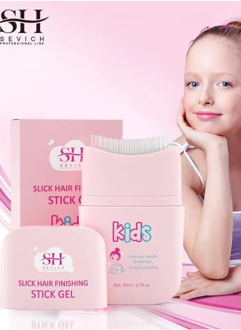 Sevich - 80ml Kids Hair Gel Children's Hair Wax Stick for Hair Edge Control Slick Hair Finishing Stick Gel with Comb Integration Designed for Kids Natural Ingredients Suitable for All Hair Styles - Image 1