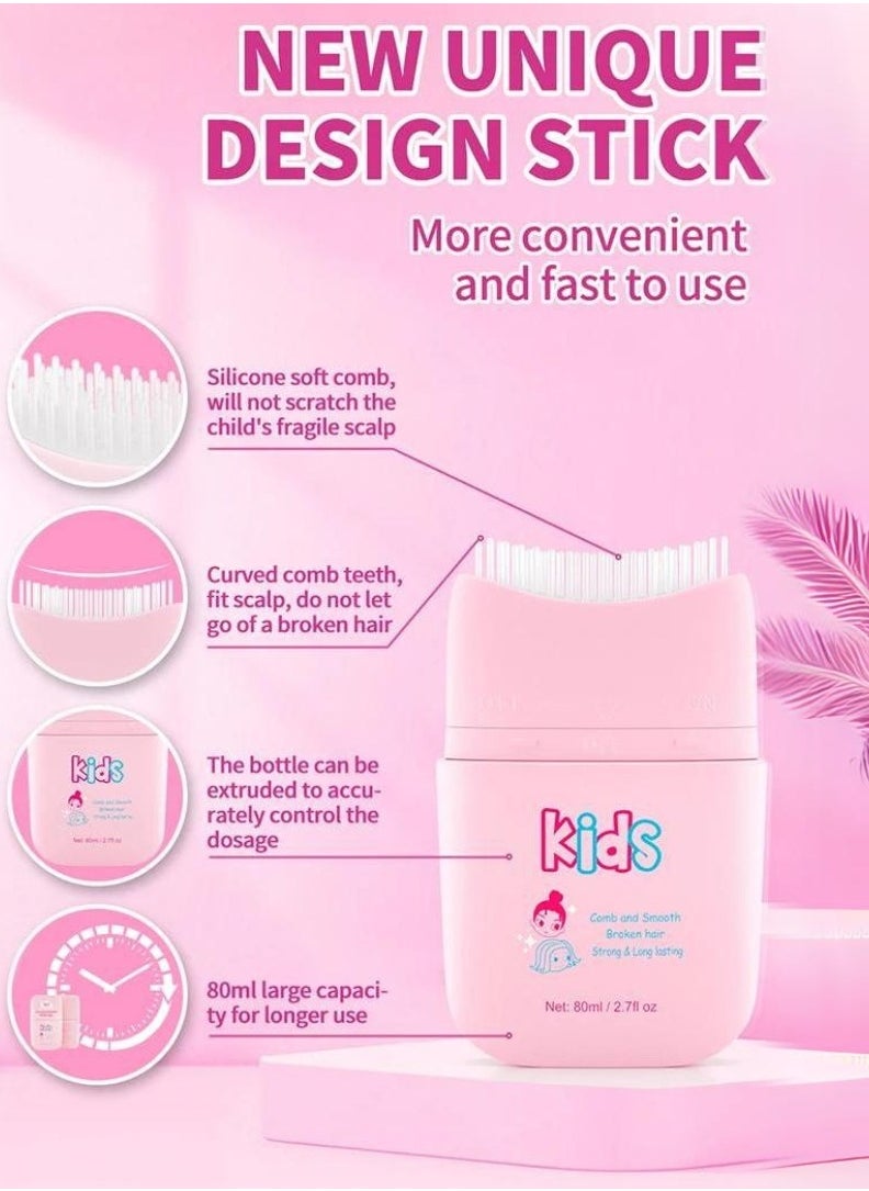 Sevich - 80ml Kids Hair Gel Children's Hair Wax Stick for Hair Edge Control Slick Hair Finishing Stick Gel with Comb Integration Designed for Kids Natural Ingredients Suitable for All Hair Styles - Image 1