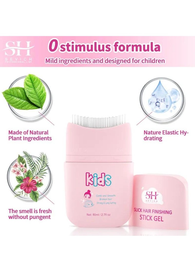 Sevich - 80ml Kids Hair Gel Children's Hair Wax Stick for Hair Edge Control Slick Hair Finishing Stick Gel with Comb Integration Designed for Kids Natural Ingredients Suitable for All Hair Styles - Image 1