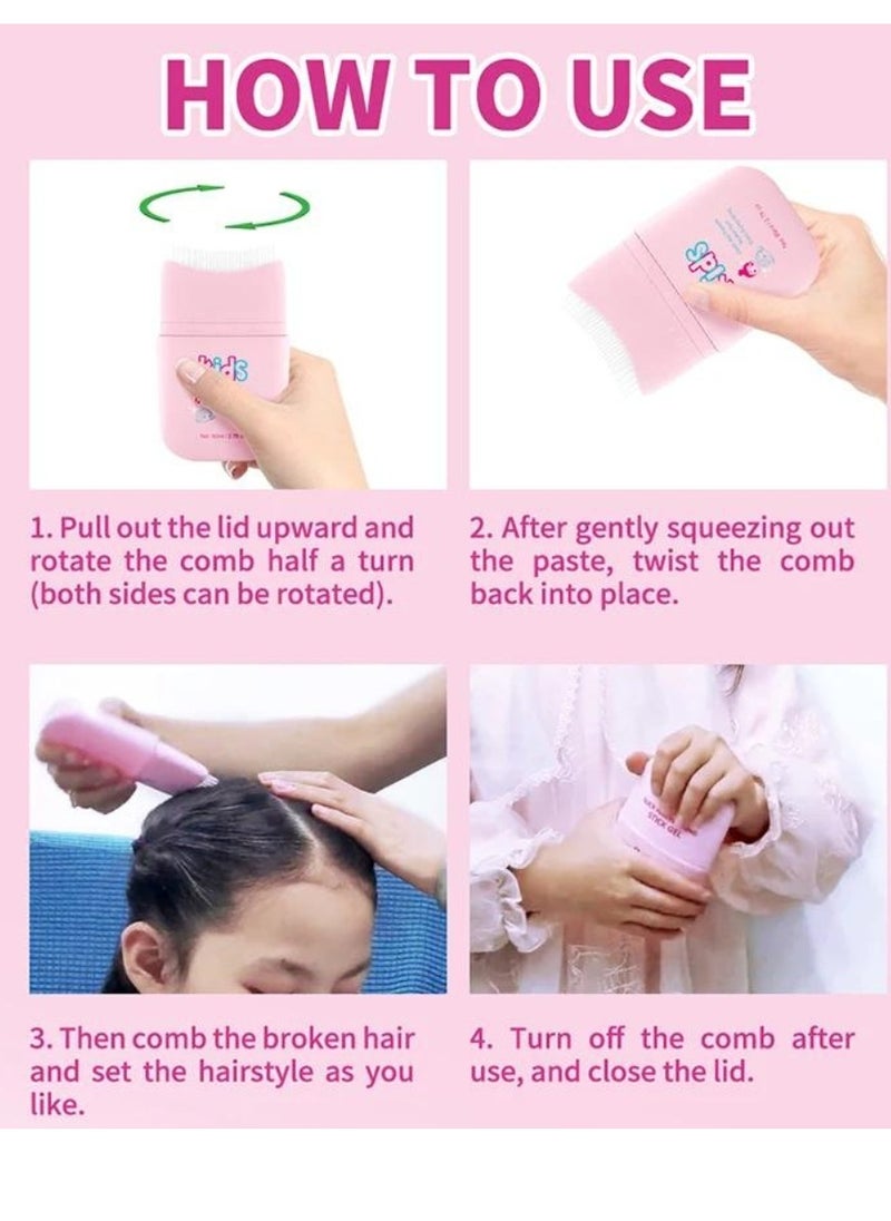 Sevich - 80ml Kids Hair Gel Children's Hair Wax Stick for Hair Edge Control Slick Hair Finishing Stick Gel with Comb Integration Designed for Kids Natural Ingredients Suitable for All Hair Styles - Image 1