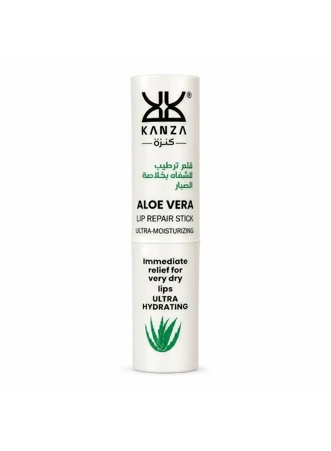 Kanza 3 Pcs Aloe Vera Lip Repair Stick Ultra Moisturizing Aloevera Lip Balm SPF 30++ Moisturizing Aloevera Lip Balm for Men Very Dry Cracked Lips, Moisturizing and Smooth Daily Lip Moisturizer Lip Repair for Men and Women 2.7gx3 - Image 3