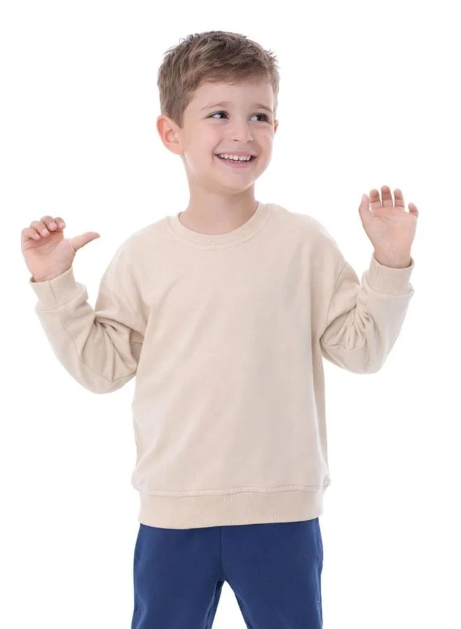 Zuzunga Unisex Kids Basic Plain Brushed 100% Cotton Sweatshirt.