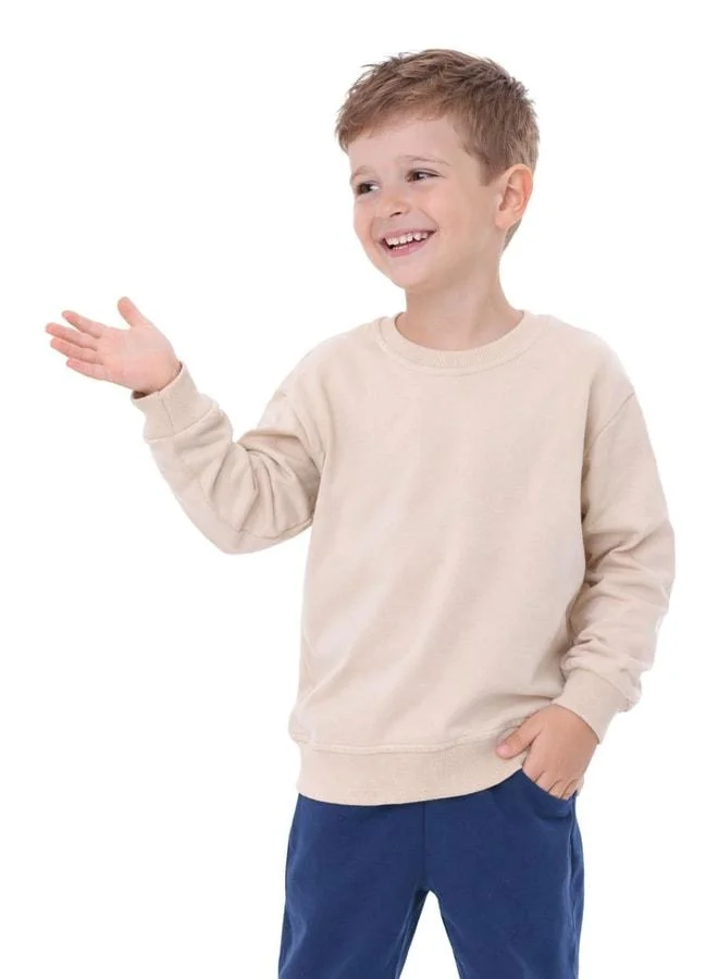 Zuzunga Unisex Kids Basic Plain Brushed 100% Cotton Sweatshirt.