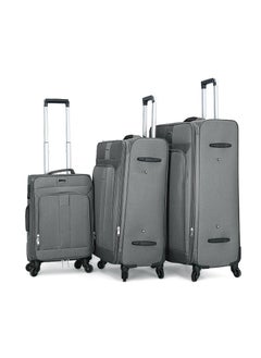 GIORDANO Giordano Trolley Bags 3 PCS Set Softside Spinners,Grey  - Image 1