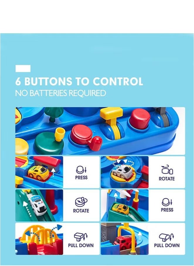 Kids Car Adventure Toy, Cars Race Track Toys with 4 Toy Cars, Race Track Vehicle Set, Fun Durable Adventure Vehicles Toy, Preschool Educational Interactive Toy, Easy to Install and Play, No Battery Required, Ideal Gift for Kids Aged 3+  - Image 3