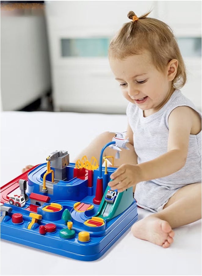 Kids Car Adventure Toy, Cars Race Track Toys with 4 Toy Cars, Race Track Vehicle Set, Fun Durable Adventure Vehicles Toy, Preschool Educational Interactive Toy, Easy to Install and Play, No Battery Required, Ideal Gift for Kids Aged 3+  - Image 2