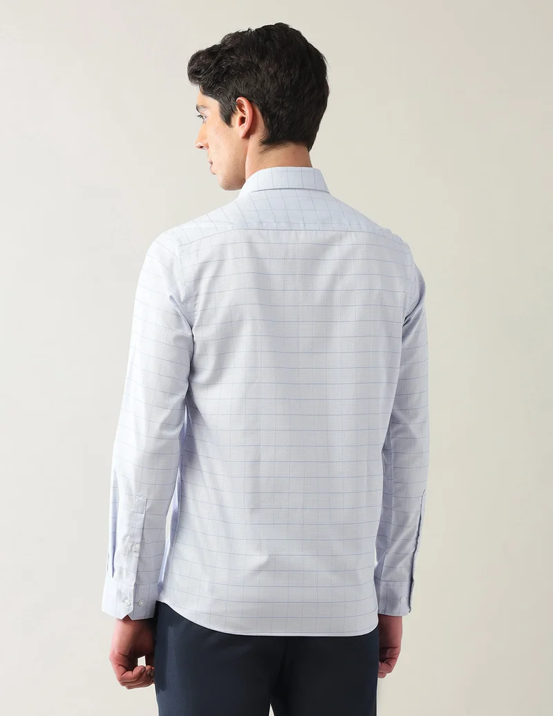 Arrow Medium Grey Windowpane Checked Autopress Flx Shirt for Men | Best Price UAE