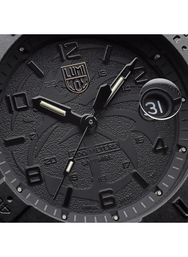 لومينكس ساعة يد رجالية بعقارب دائرية من المطاط ... -  مم - Image 4