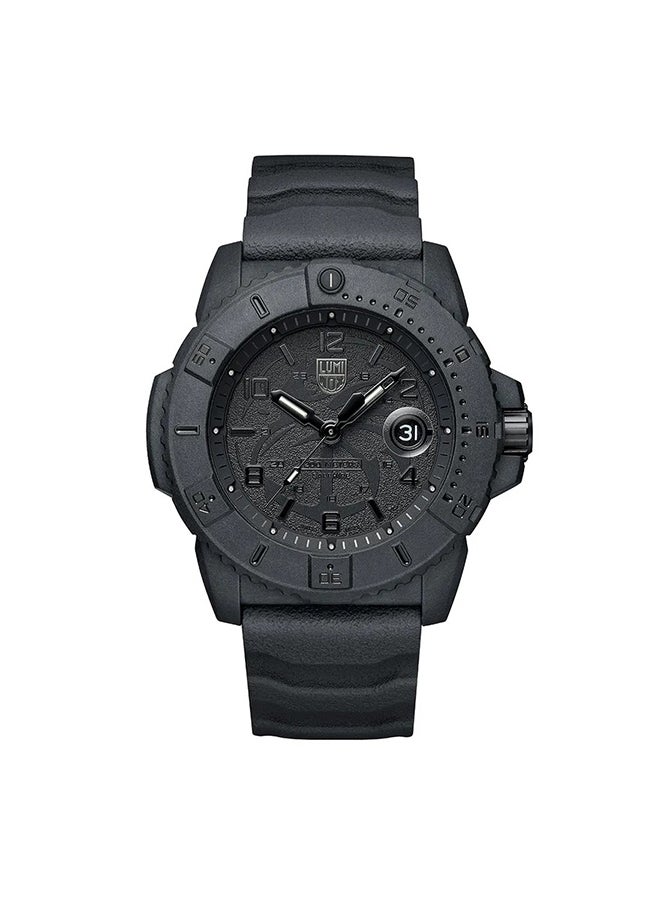 لومينكس ساعة يد رجالية بعقارب دائرية من المطاط ... -  مم - Image 1
