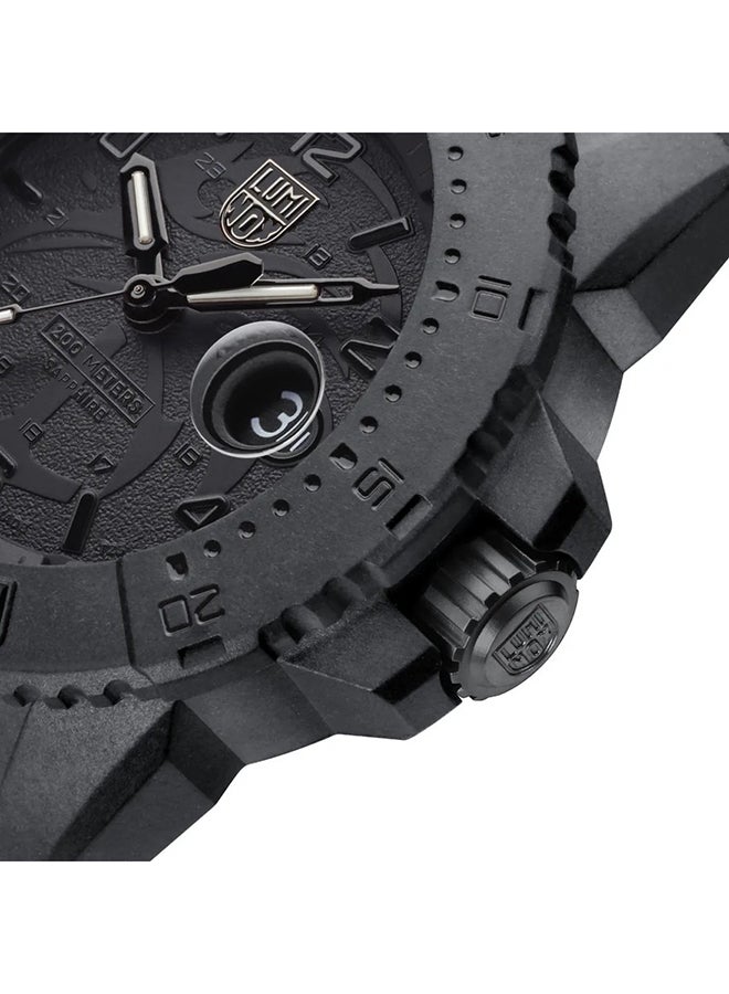 لومينكس ساعة يد رجالية بعقارب دائرية من المطاط ... -  مم - Image 3