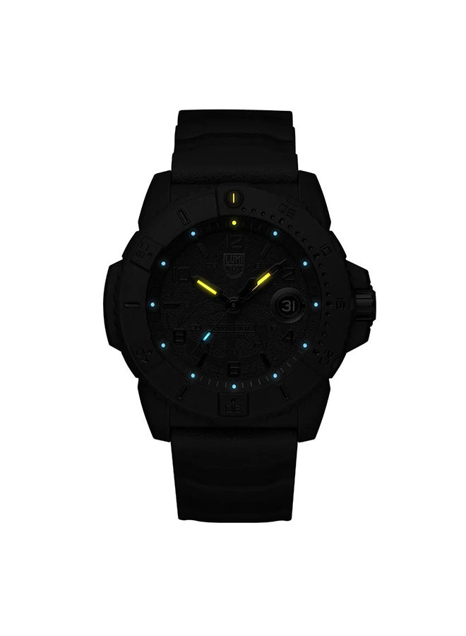 لومينكس ساعة يد رجالية بعقارب دائرية من المطاط ... -  مم - Image 2