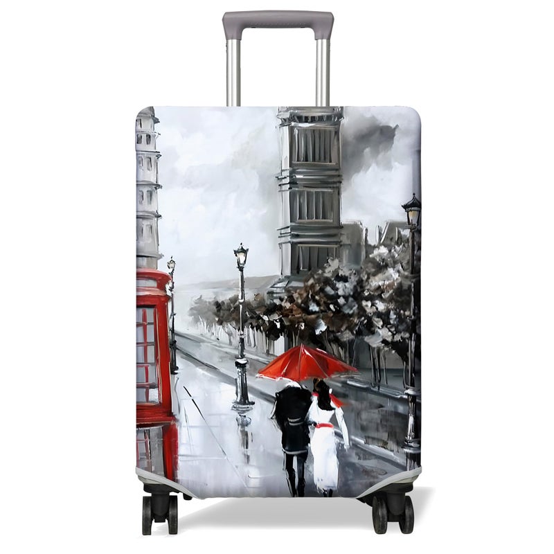 PtRug Travel Luggage Cover Suitcase Protector Fits 1832 Inch Wheel Covers PatternedTravel Related Items Flower Luggage Protector Elastic M - Image 2