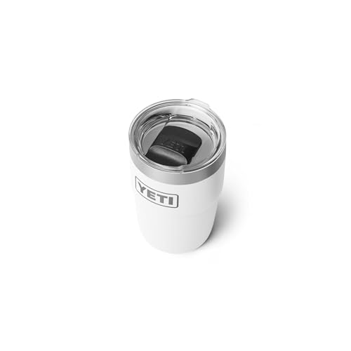 YETI Rambler 8 oz Insulated Coffee Mug with Lid - Stackable Double-Wall Vacuum Insulated Coffee Cup - DuraSip Ceramic Lining - Barista-Friendly Design - Stainless Steel - Dishwasher Safe, White - Image 3