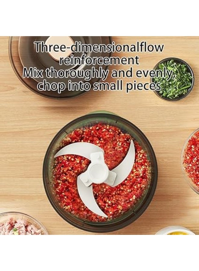 ماكينة كبة كهربائية لفرم اللحوم والخضروات، معالج طعام متعدد الاستخدامات، أبيض مع تفاصيل ذهبية، 300 واط، وعاء شفاف، سهل التنظيف - Image 4