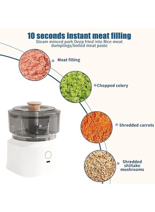 ماكينة كبة كهربائية لفرم اللحوم والخضروات، معالج طعام متعدد الاستخدامات، أبيض مع تفاصيل ذهبية، 300 واط، وعاء شفاف، سهل التنظيف - Image 5