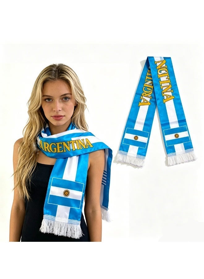 HOMESTAR 4pcs World Cup Soccer Scarf Set, National Soccer Team Fan Scarf, Argentina France Spain England Satin Neck Warmer, For Match Days Cheering Gift, For Family Neighbors Friends Colleagues, Unisex Adult - Image 4