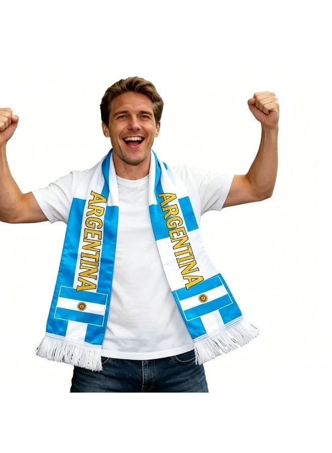 HOMESTAR 4pcs World Cup Soccer Scarf Set, National Soccer Team Fan Scarf, Argentina France Spain England Satin Neck Warmer, For Match Days Cheering Gift, For Family Neighbors Friends Colleagues, Unisex Adult - Image 3