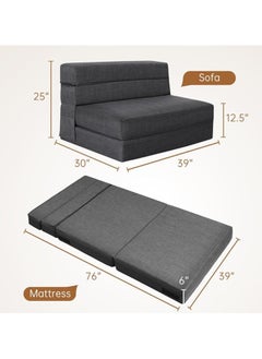 Poppins Home Nigoone Convertible Sleeper Chair Bed with Pillow Memory Foam Fold Sofa Bed Couch Futon Lazy for Living Room/Home Office/Guest  - Image 5
