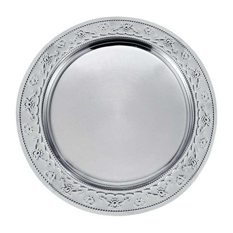 Brightalk 13Inch Stainless Steel Charger Plates 6Pcs Silver Dinner Plate Chargers Round Server Ware